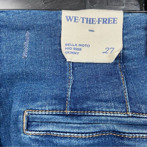 NWT We‎ the Free Bella Moto Mid Rise Skinny Side-Zipped Ankle Jeans in Prophecy - Picture 5 of 14